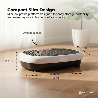 Social Hike 60cm Vibration Plate Machine Full Body Exercise Platform White - Image 4