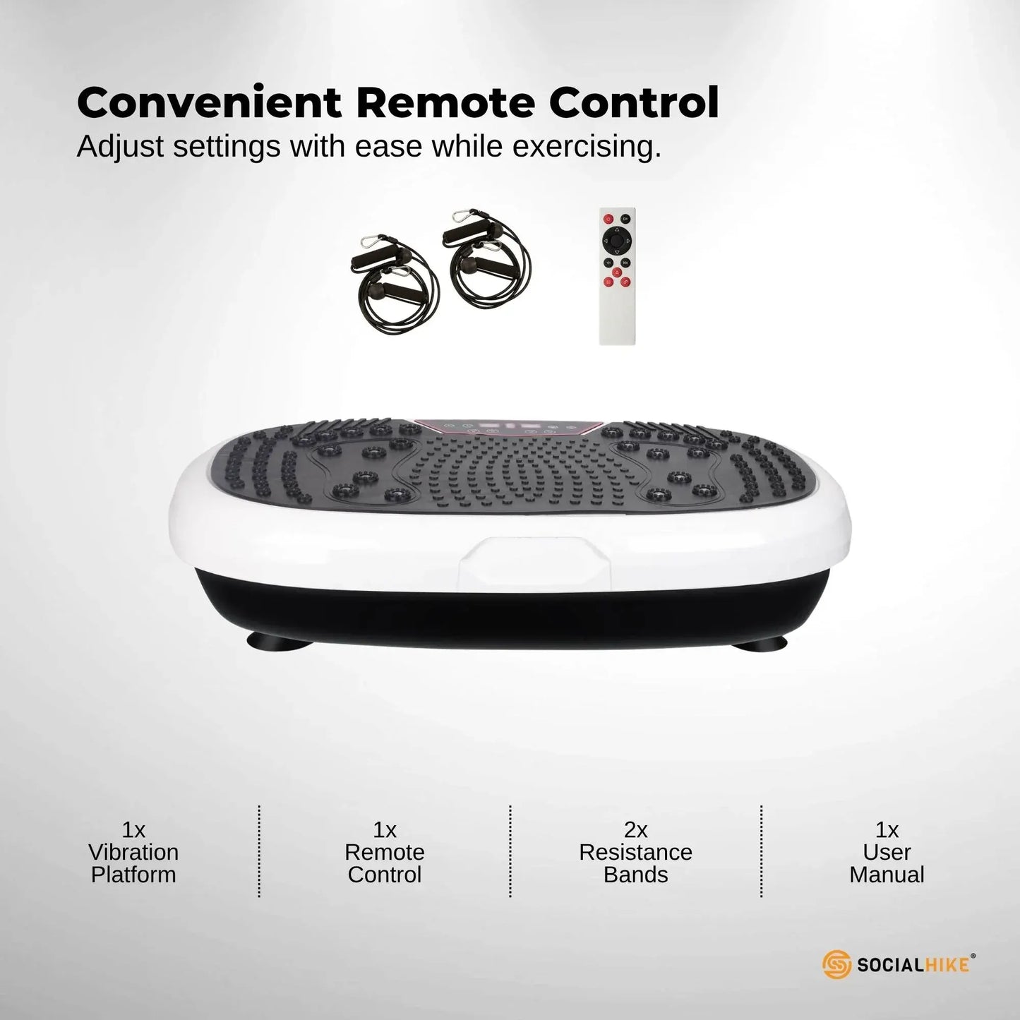 Social Hike 60cm Vibration Plate Machine Full Body Exercise Platform White - Image 5
