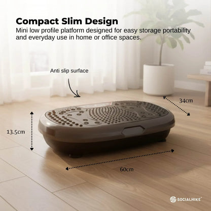 Social Hike 60cm Vibration Plate Machine Full Body Exercise Platform Black - Image 4