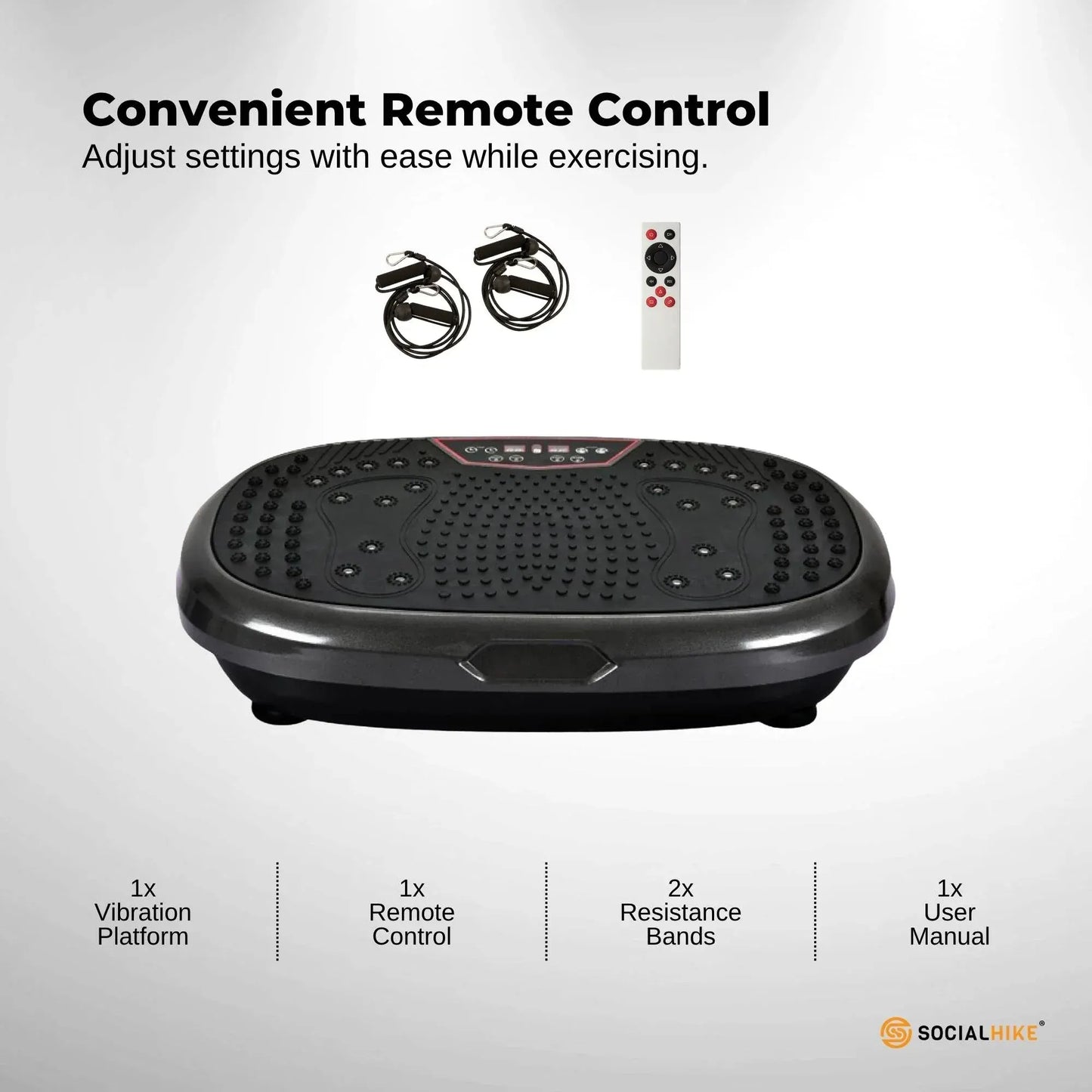 Social Hike 60cm Vibration Plate Machine Full Body Exercise Platform Black - Image 5