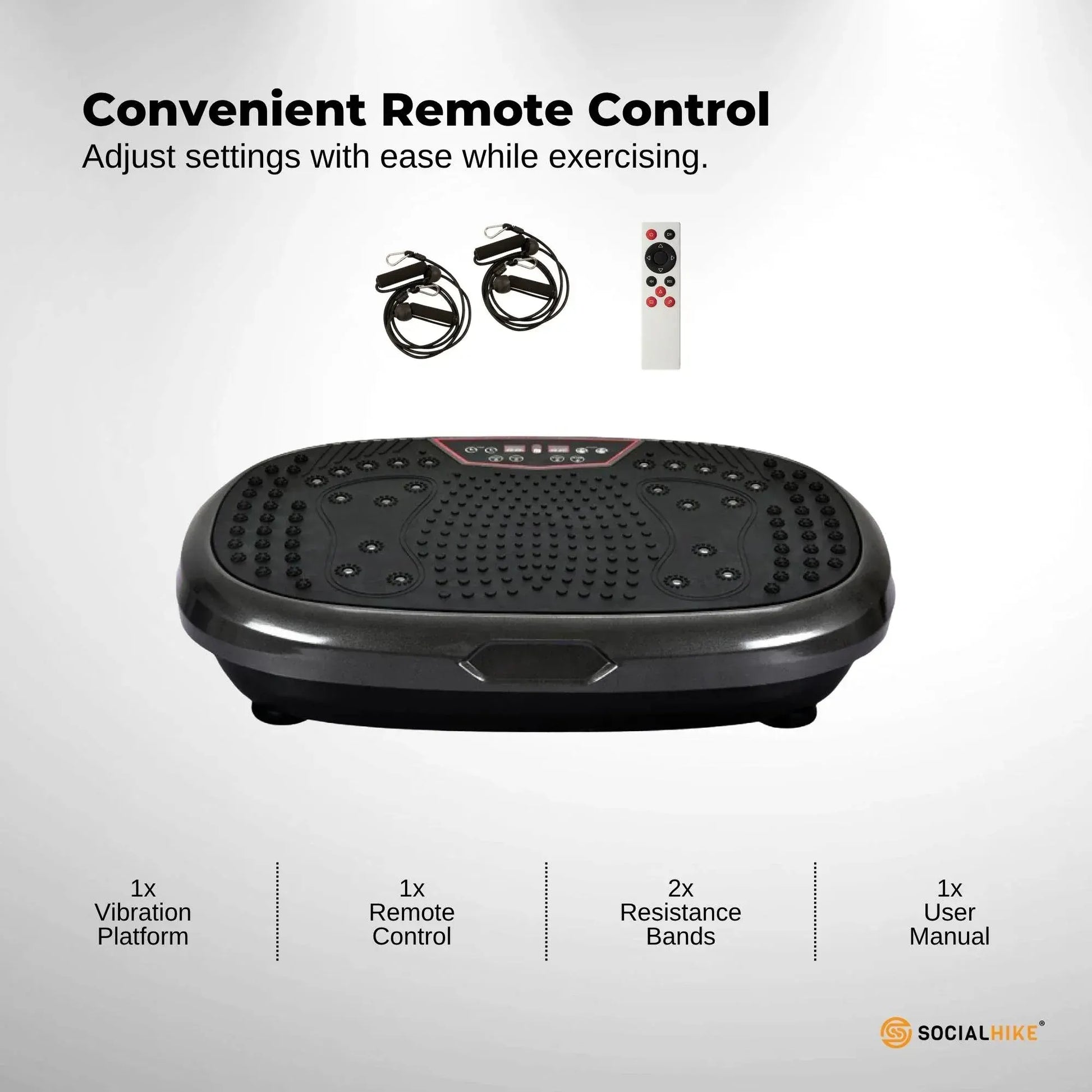 Social Hike 60cm Vibration Plate Machine Full Body Exercise Platform Black - Image 5