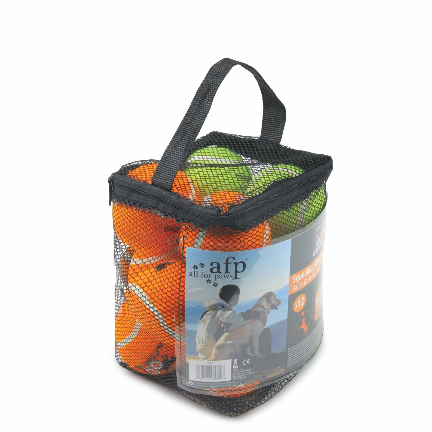 12 Pack Dog Squeaking Tennis Balls - 6.5cm Squeaky Sound Fetch Play Toy - Image 3