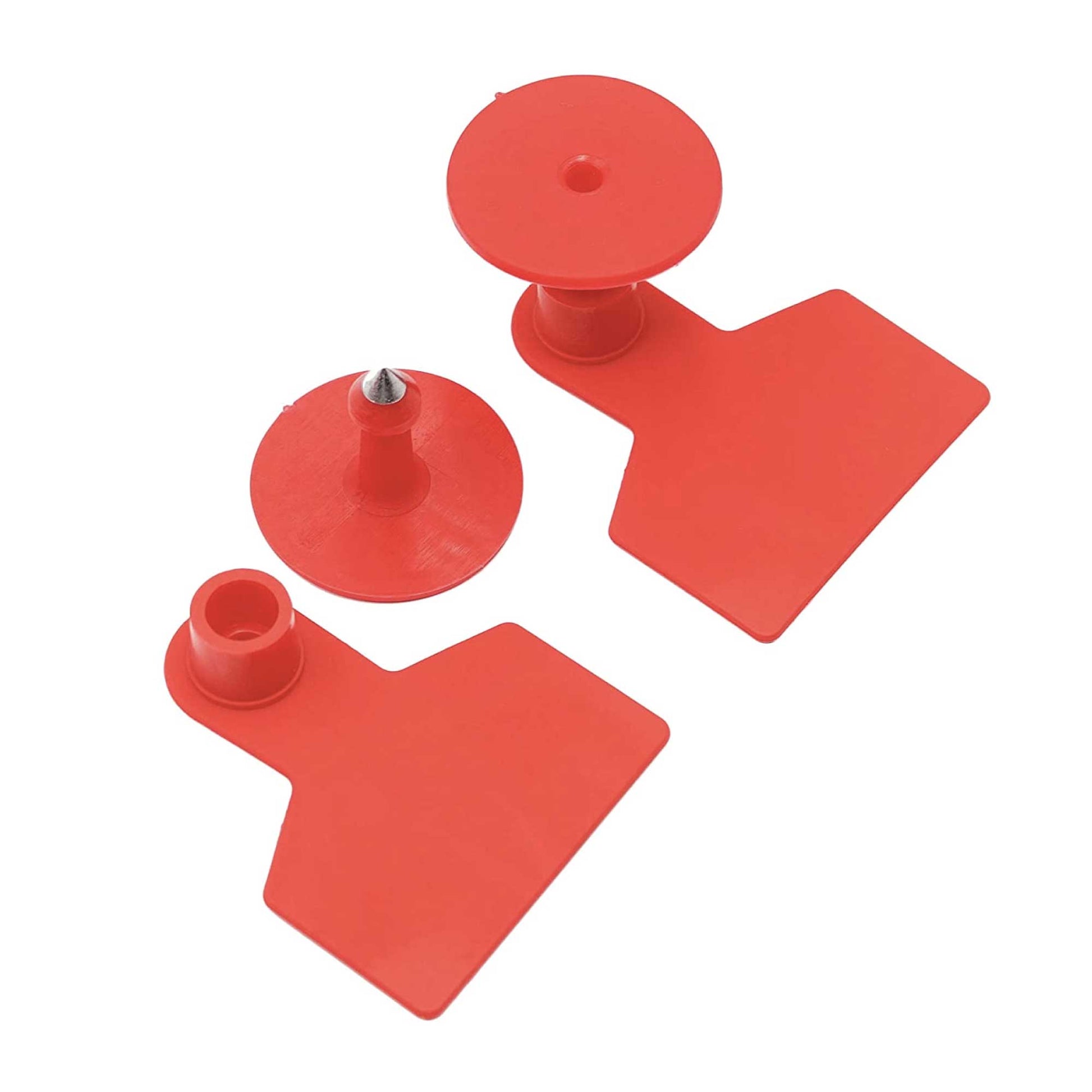 100x Cattle Ear Tags Set - 5x4cm Small Red Blank Cow Pig Sheep Livestock Label - Image 2