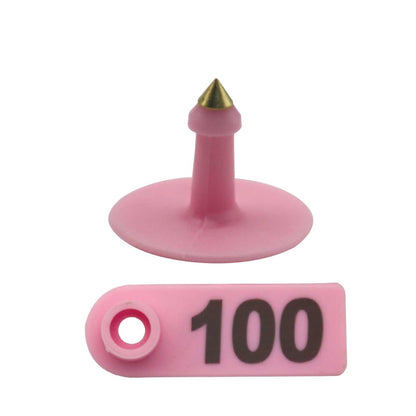 1-100 Cattle Number Ear Tag 5x2cm Set - Mini Pink Cow Sheep Pig Livestock Label - Image 2