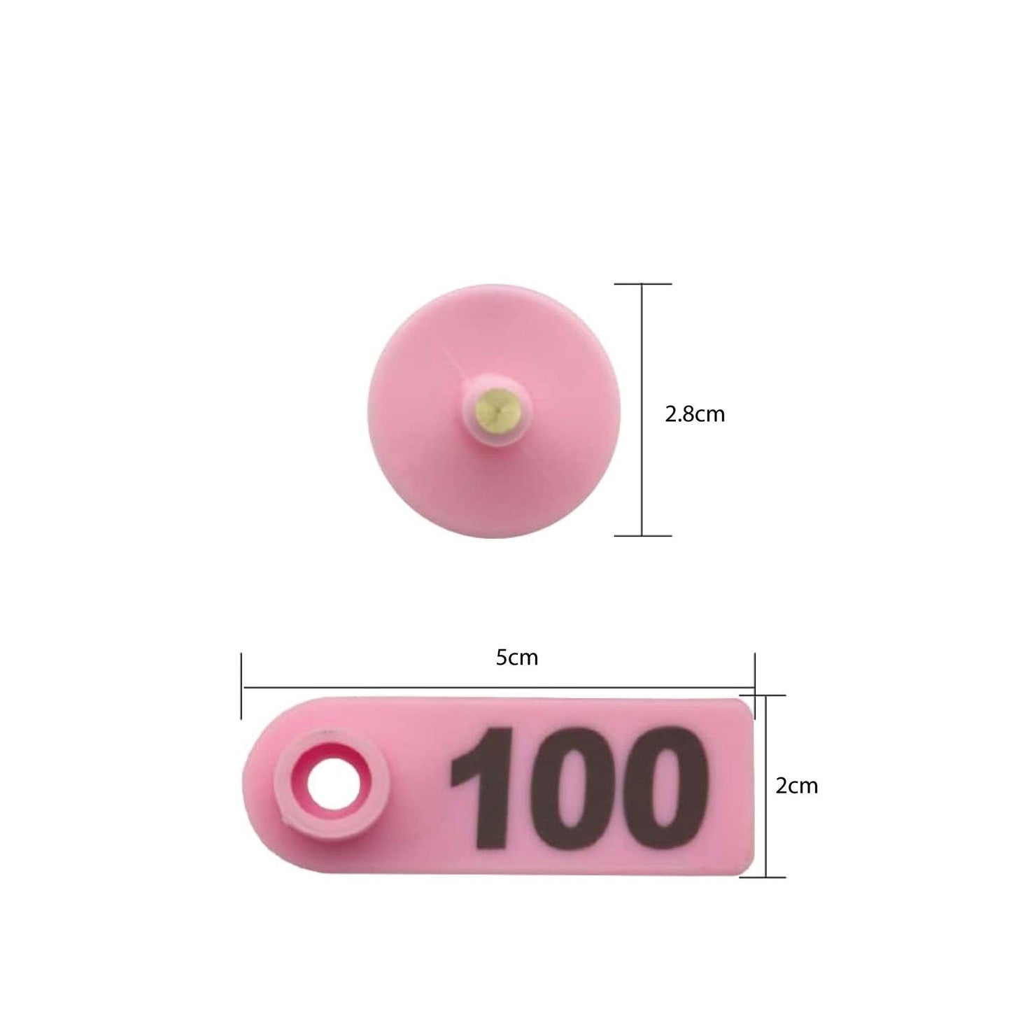 1-100 Cattle Number Ear Tag 5x2cm Set - Mini Pink Cow Sheep Pig Livestock Label - Image 3