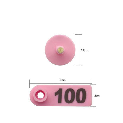 1-100 Cattle Number Ear Tag 5x2cm Set - Mini Pink Cow Sheep Pig Livestock Label - Image 3