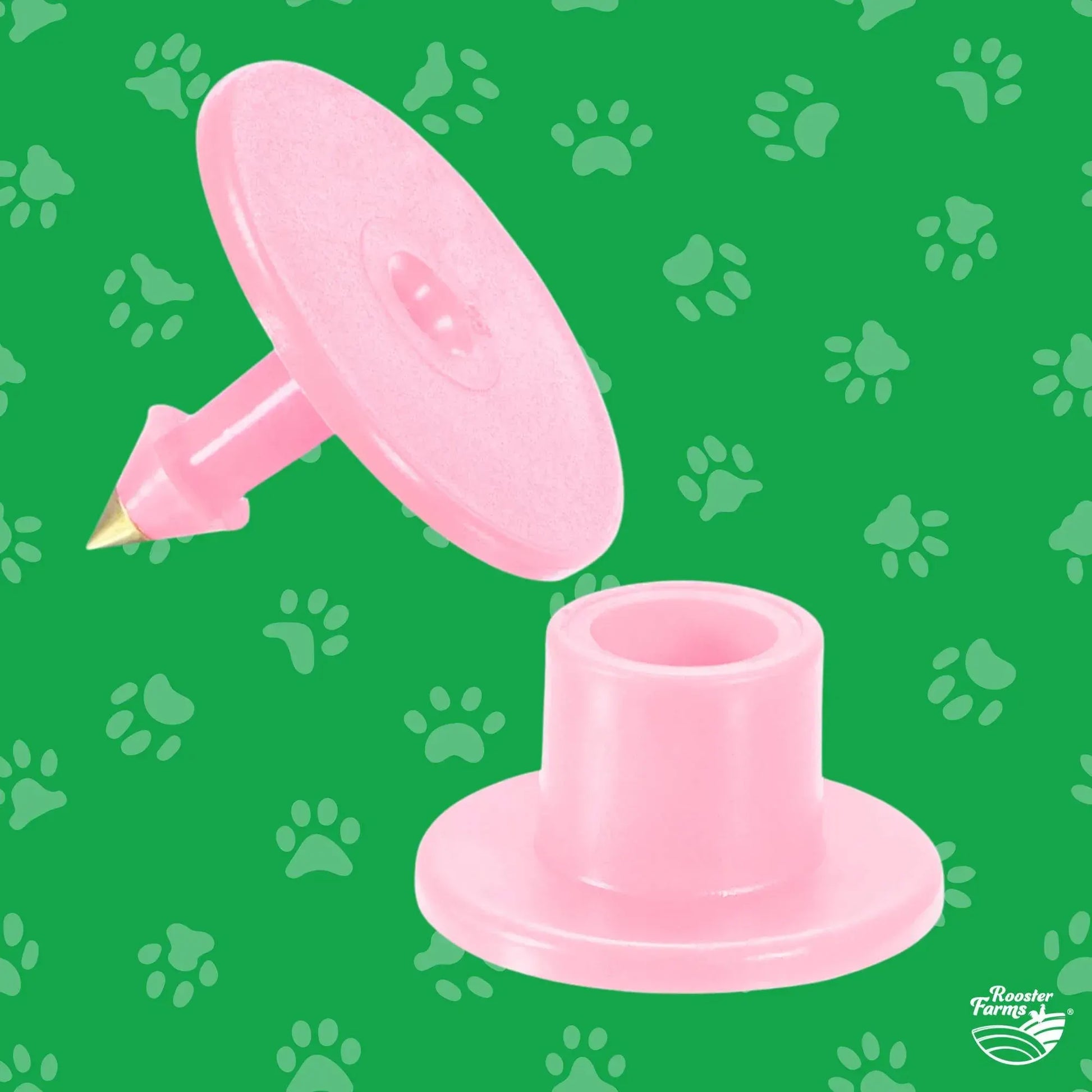 100x Cattle Ear Tags Set - Round Pink Blank Pig Sheep Goat Cow Livestock Label - Image 2