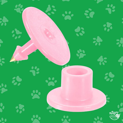 100x Cattle Ear Tags Set - Round Pink Blank Pig Sheep Goat Cow Livestock Label - Image 2