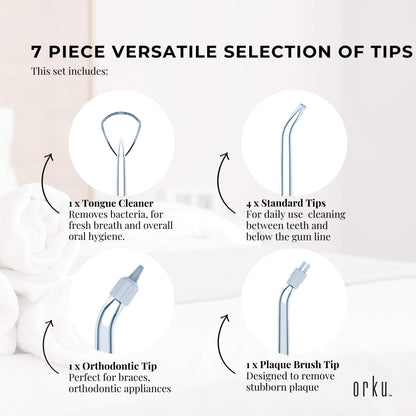 7 Dental Tips Replacement Nozzles for Jet Water Flosser M02 - Image 3