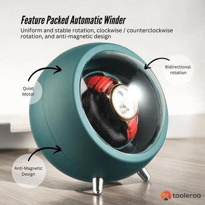 Automatic Watch Winder - USB Charging Single Rotating Storage Display Case - Image 5