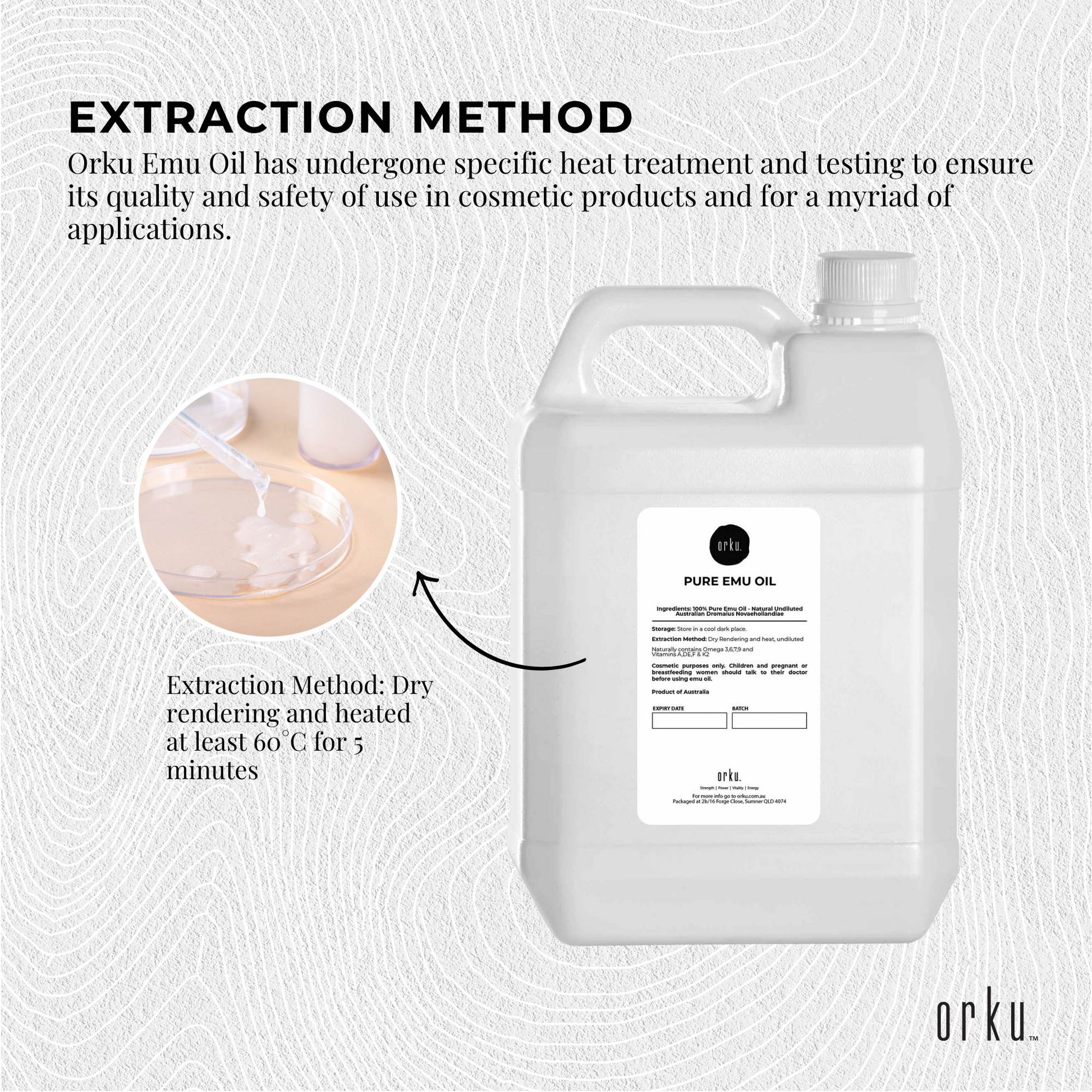 Orku 5L Pure Emu Oil - Natural Undiluted Australian Dromaius Novaehollandiae - Image 4