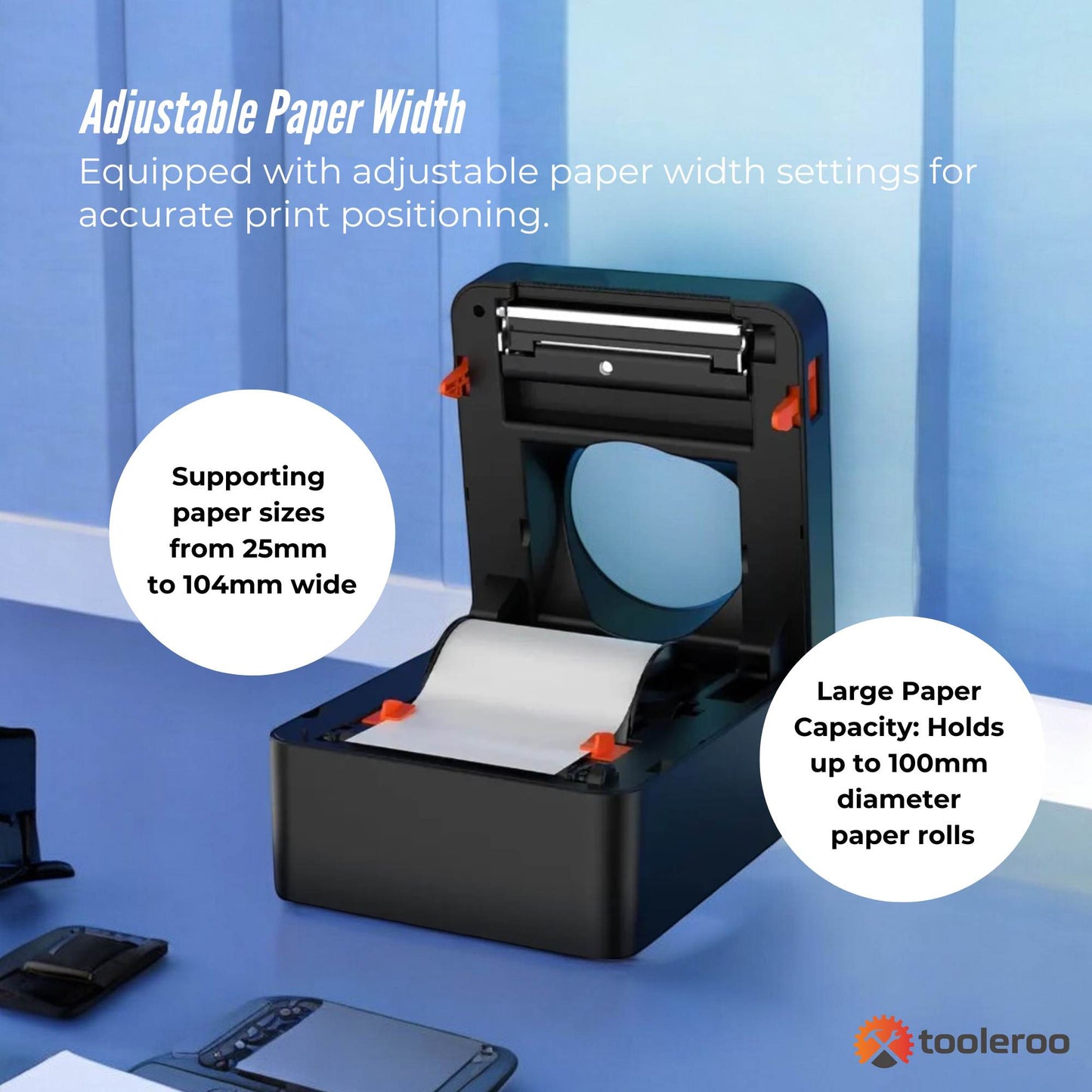 Tooleroo Bluetooth Thermal Label Printer - USB POS Receipt Shipping Printing - Image 3