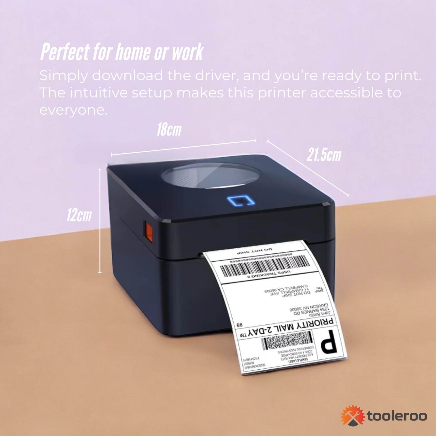 Tooleroo Bluetooth Thermal Label Printer - USB POS Receipt Shipping Printing - Image 6