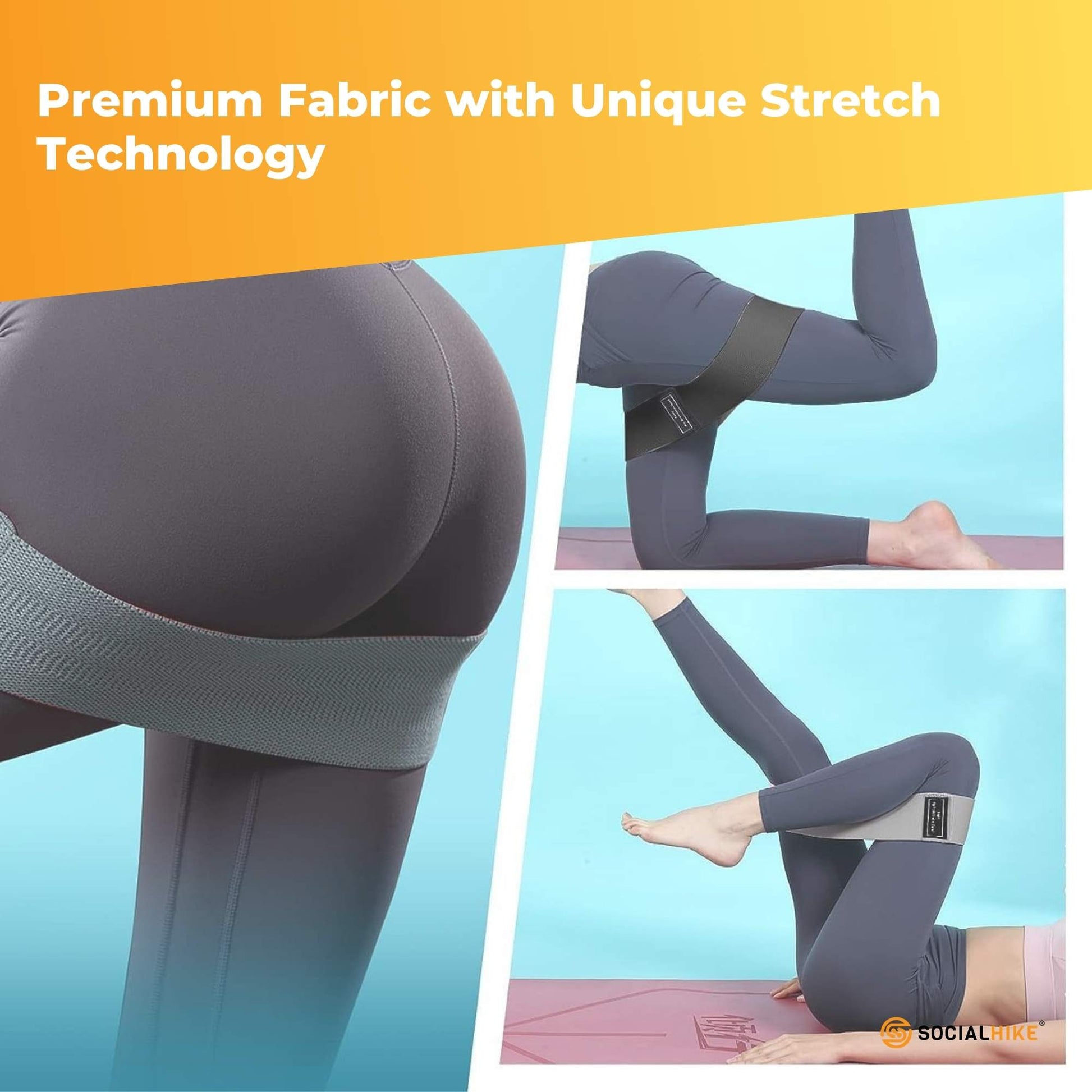 3x Resistance Exercise Hip Bands Set - Stretch Glute Booty Workout Power Loops - Image 5