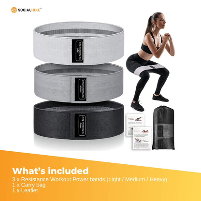 3x Resistance Exercise Hip Bands Set - Stretch Glute Booty Workout Power Loops - Image 8
