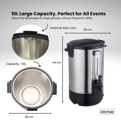 Kitchee 10L Electric Water Boiler Stainless Steel Commercial Urn - Image 5