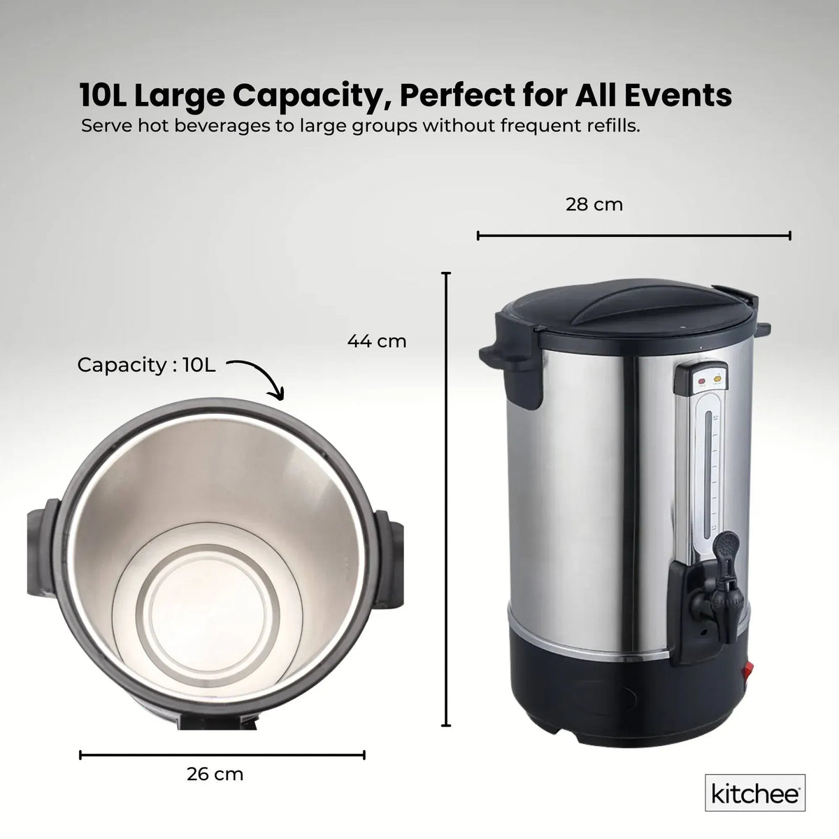 Kitchee 10L Electric Water Boiler Stainless Steel Commercial Urn - Image 7