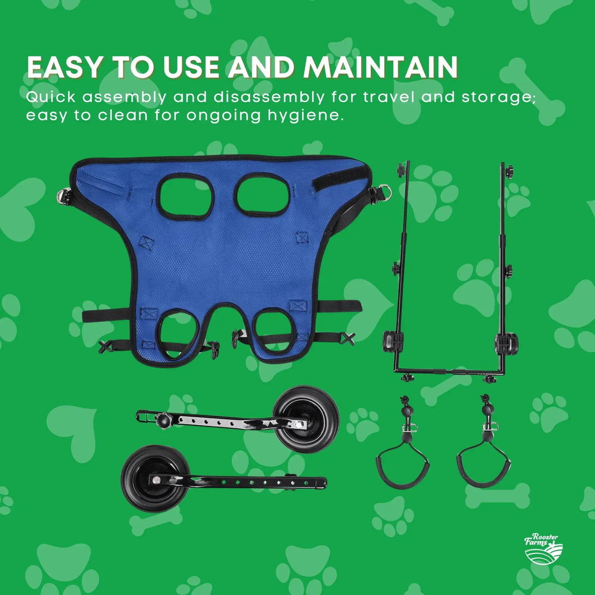 Rooster Farms Little Dog Wheelchair Small Harness - Adjustable Back Leg Aid - Image 8