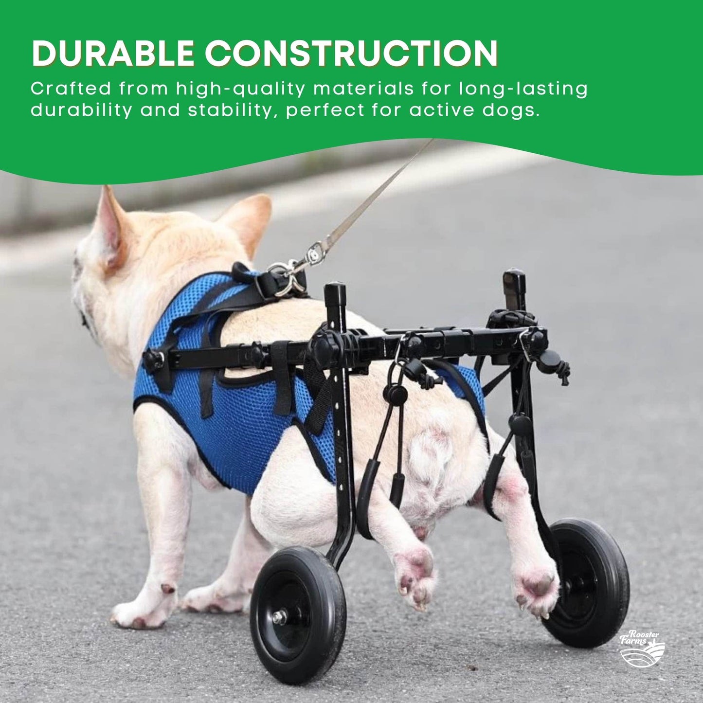 Rooster Farms Little Dog Wheelchair Small Harness - Adjustable Back Leg Aid - Image 6