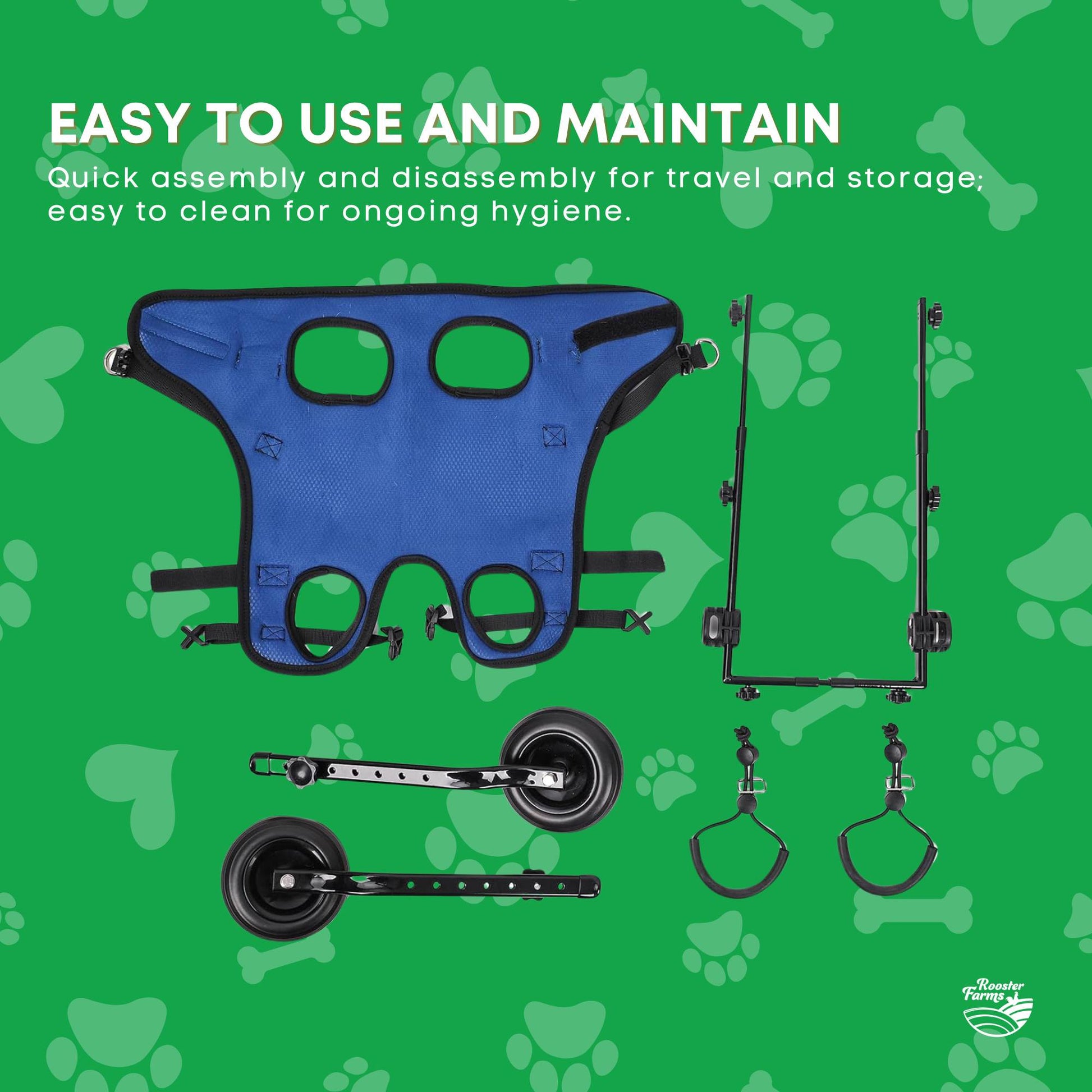 Rooster Farms Little Dog Wheelchair Small Harness - Adjustable Back Leg Aid - Image 7