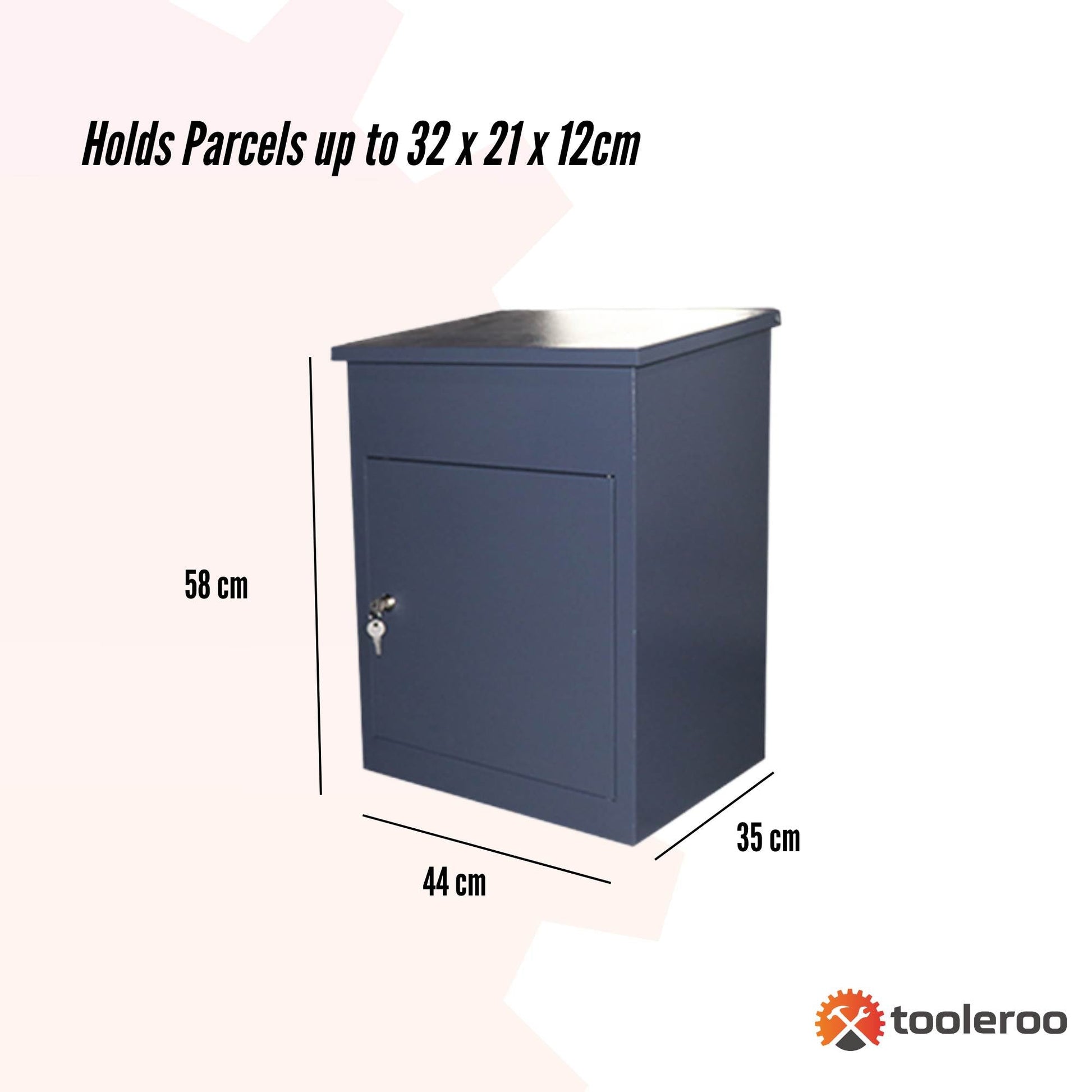 Parcel Delivery Drop Box Mailbox - Secure Home Package Locker 44x35x58cm Grey - Image 3
