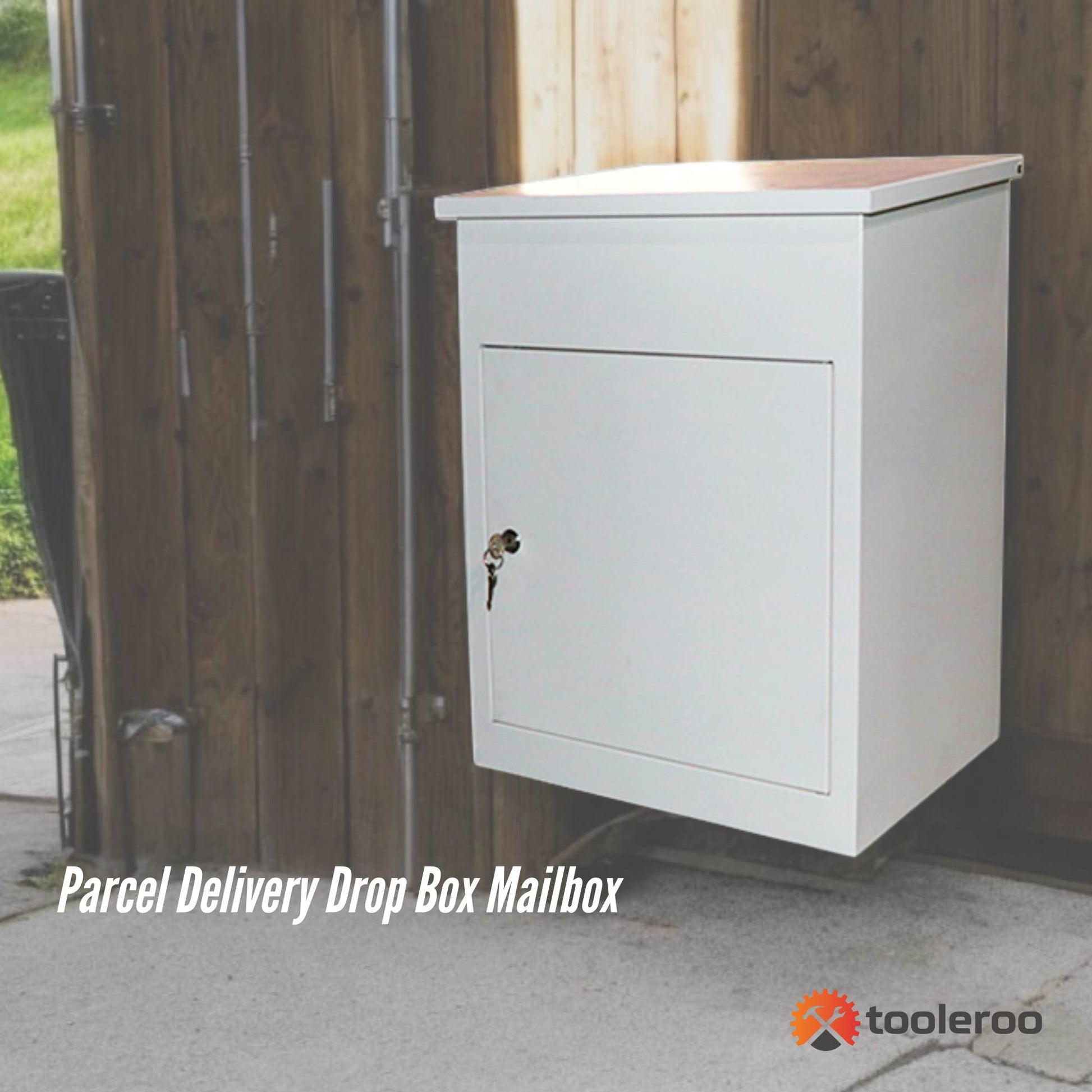 Parcel Delivery Drop Box Mailbox - Secure Home Package Locker 44x35x58cm White - Image 2