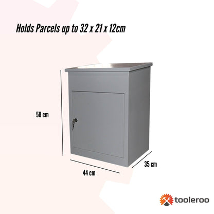 Parcel Delivery Drop Box Mailbox - Secure Home Package Locker 44x35x58cm White - Image 3