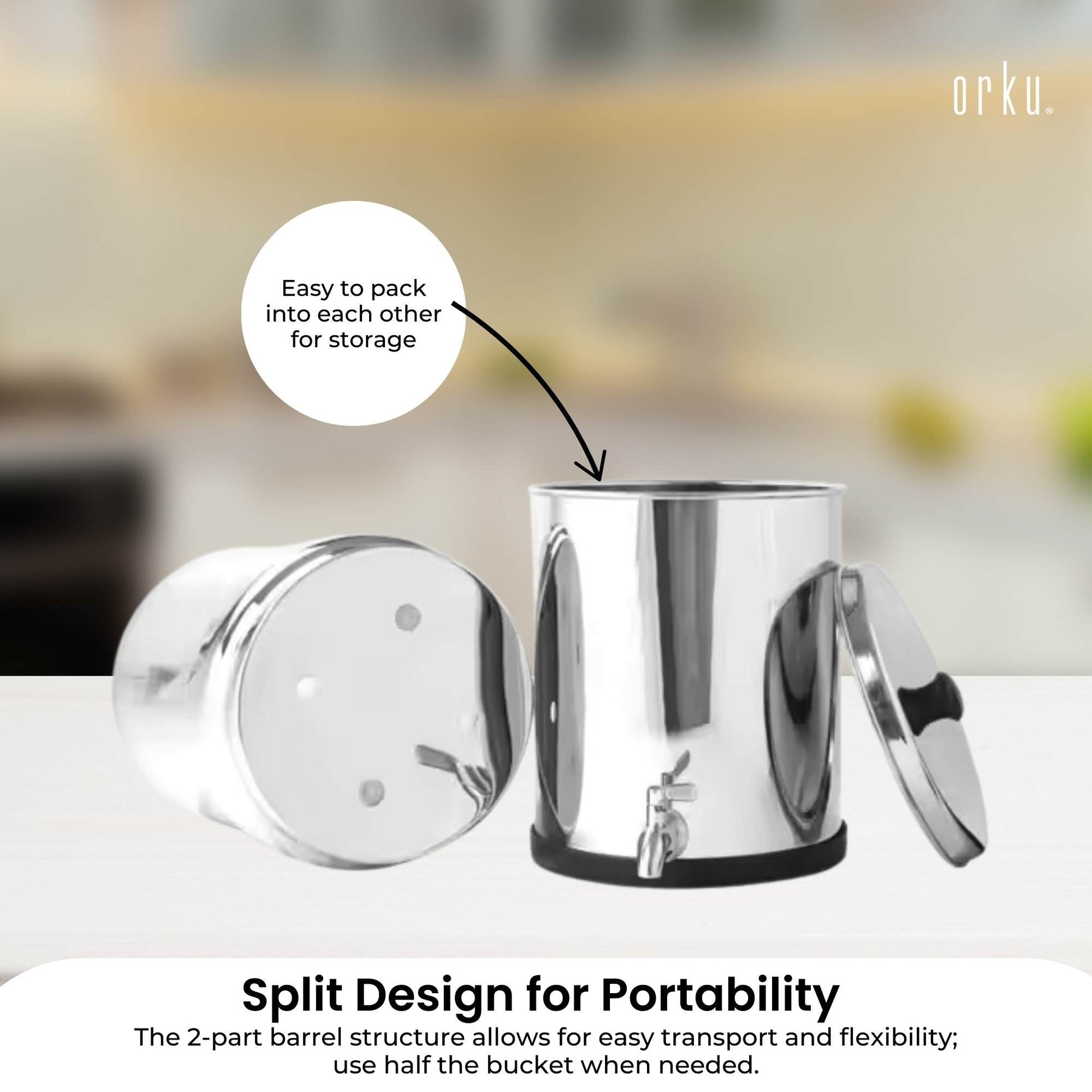 Orku 17L Gravity Benchtop Water Filter System - Stainless Steel - Image 7