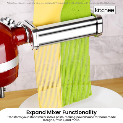 Kitchee Pasta Noodle Maker Roller Cutter Attachments - Compatible with KitchenAid Mixer - Image 6