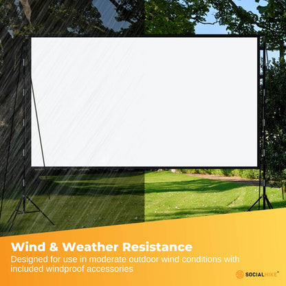 120” Portable Movie Projector Screen - Outdoor Indoor 16:9 4K Tripod Stand Case - Image 8