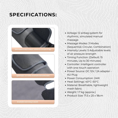 Orku Air Compression Leg Knee Foot Massager with Heat - Relaxation and Recovery - Image 7