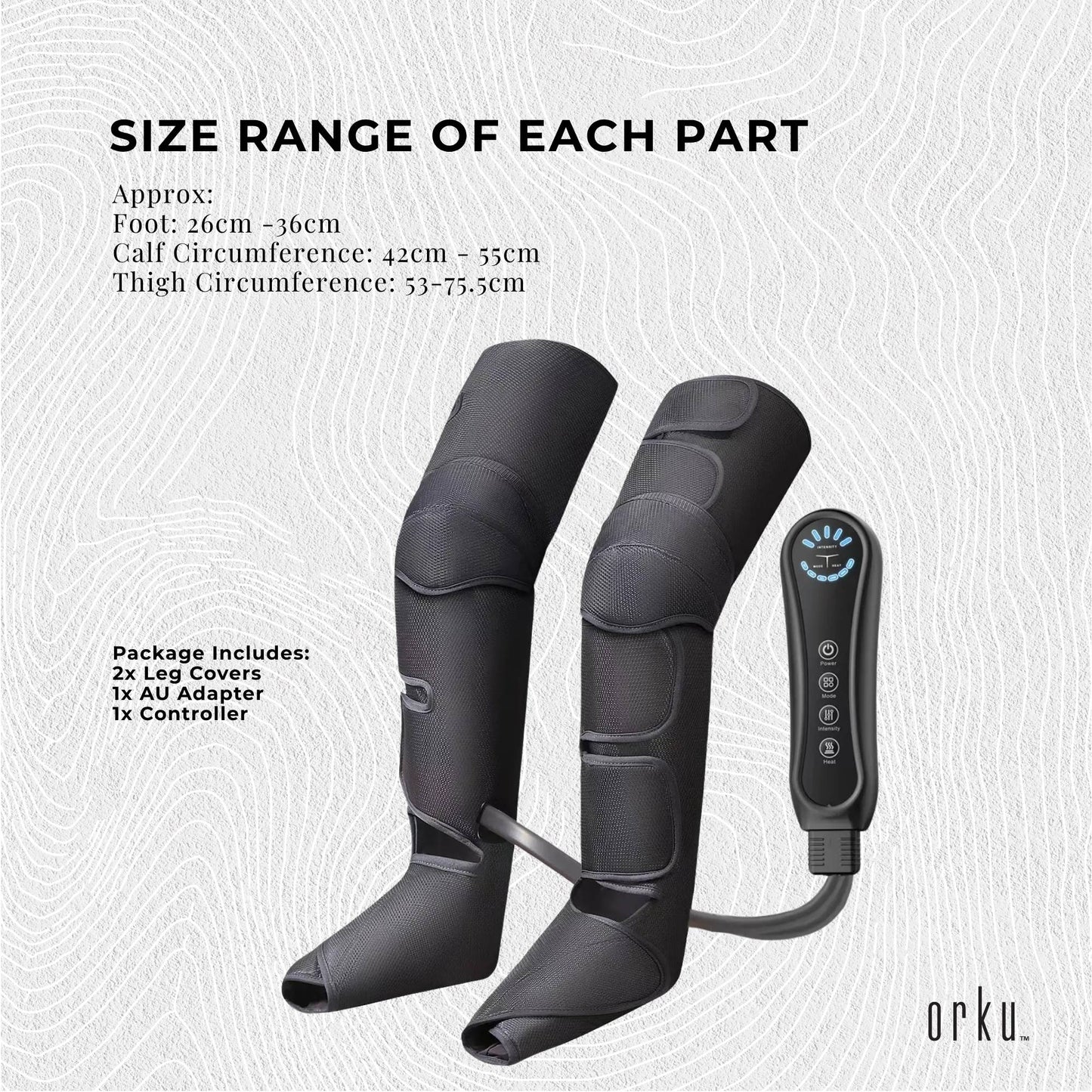 Orku Air Compression Leg Knee Foot Massager with Heat - Relaxation and Recovery - Image 8