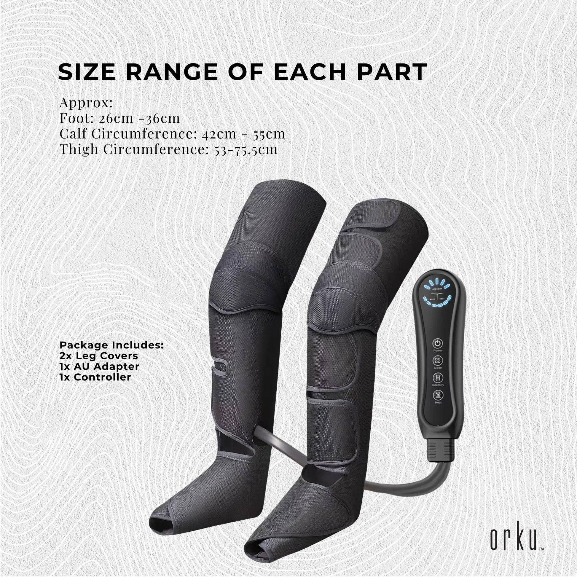 Orku Air Compression Leg Knee Foot Massager with Heat - Relaxation and Recovery - Image 8
