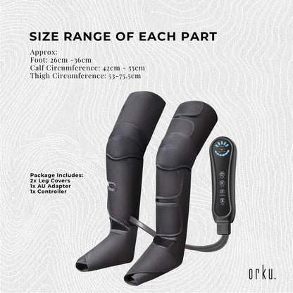 Orku Air Compression Leg Knee Foot Massager with Heat - Relaxation and Recovery - Image 8