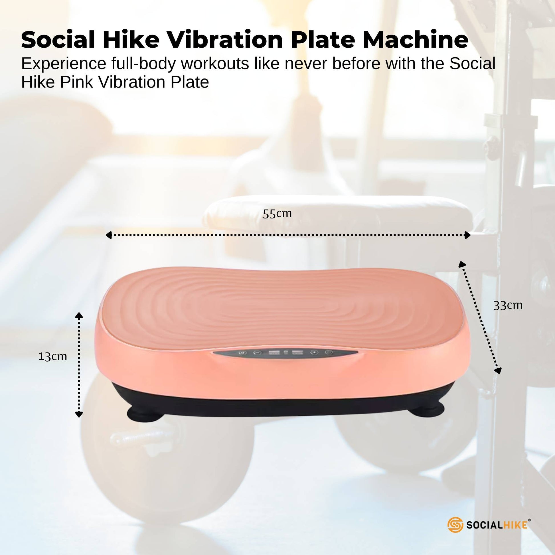 Social Hike Vibration Plate Machine - Vibrating Exercise Platform Pink - Image 3