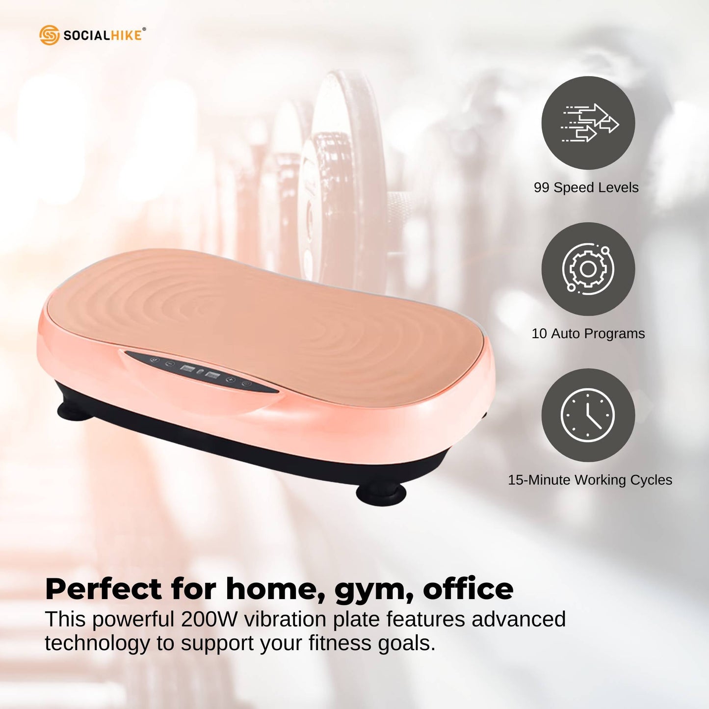 Social Hike Vibration Plate Machine - Vibrating Exercise Platform Pink - Image 4