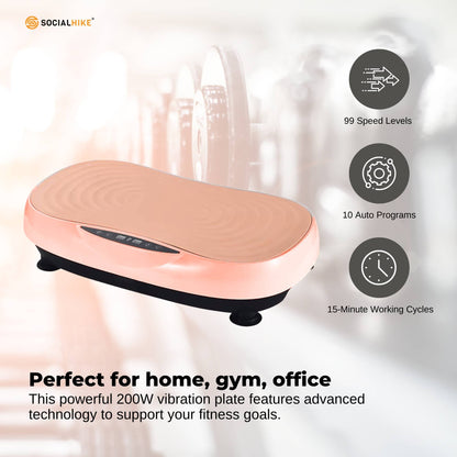 Social Hike Vibration Plate Machine - Vibrating Exercise Platform Pink - Image 4