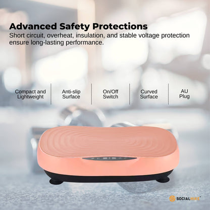 Social Hike Vibration Plate Machine - Vibrating Exercise Platform Pink - Image 8