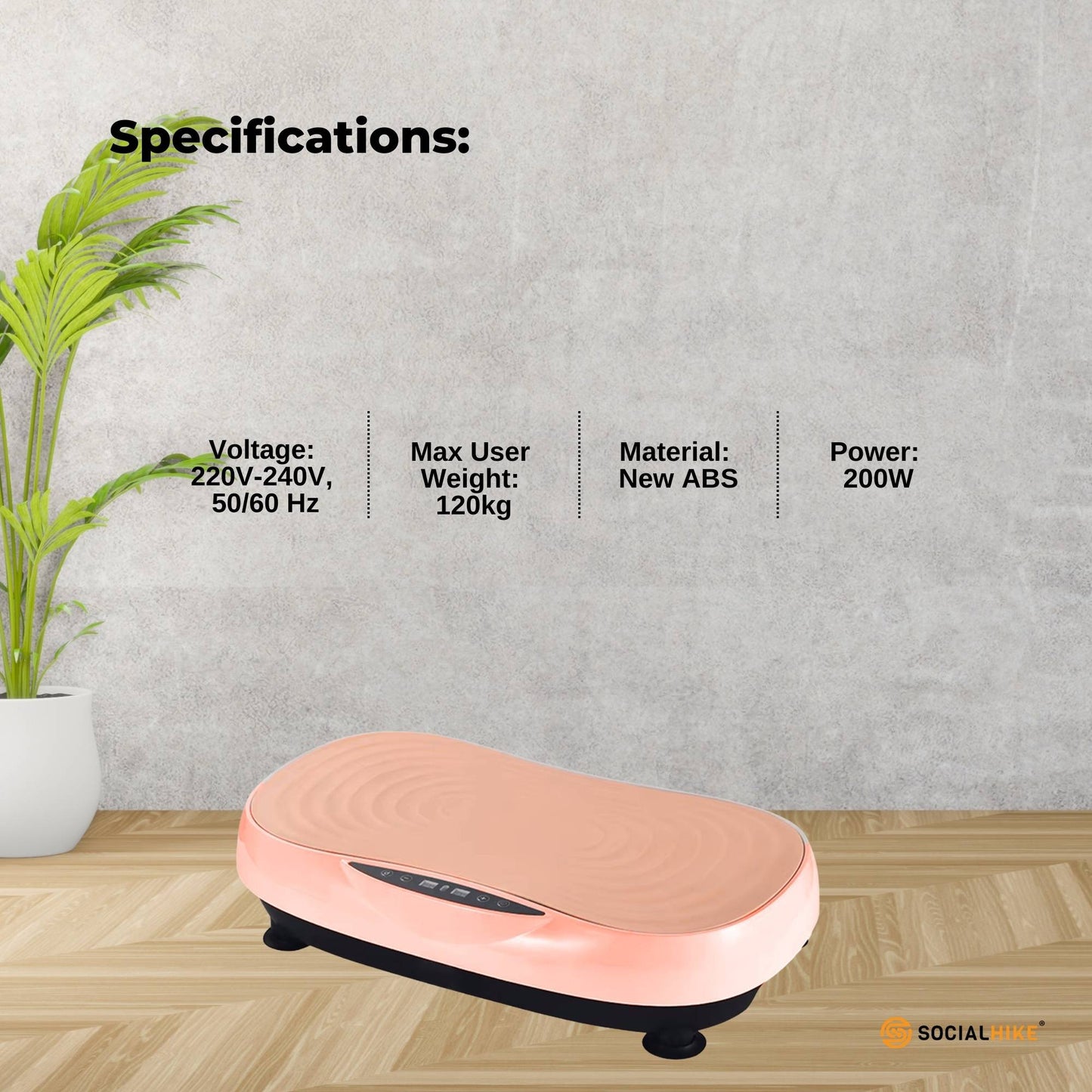 Social Hike Vibration Plate Machine - Vibrating Exercise Platform Pink - Image 9