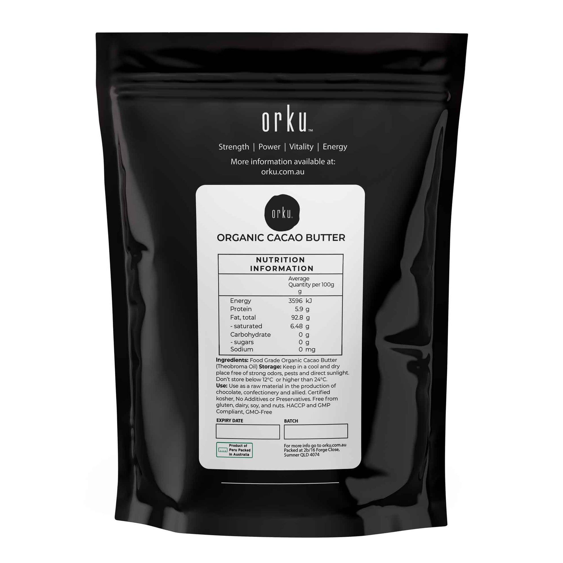 500g Organic Cacao Butter - Cold Pressed Raw Natural Food Grade Blocks - Image 2