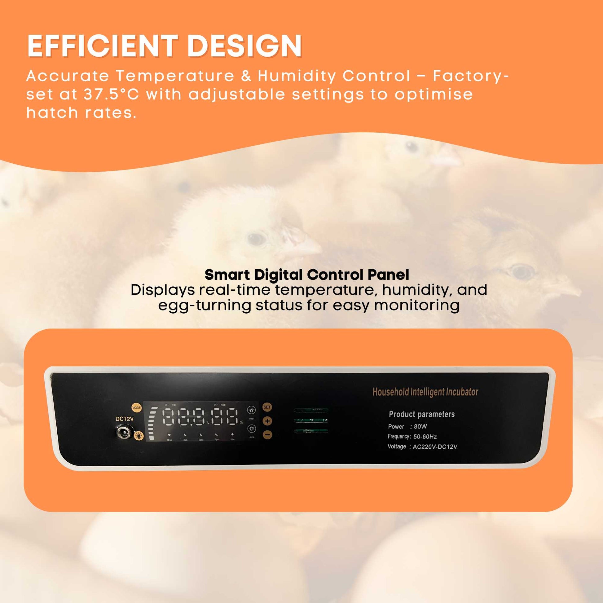 Automatic 70 Egg Incubator - Electric Digital Turning Chicken Quail Duck Hatching - Image 3