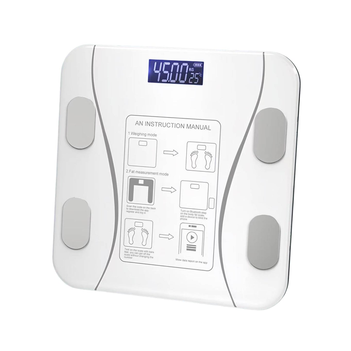 Bluetooth Smart Body Fat Scale White - Digital BMI Weight USB Recharge with App - Image 7