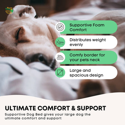 Rooster Farms Supportive Dog Bed XL Grey - Egg Crate Foam Waterproof Mattress - Image 3