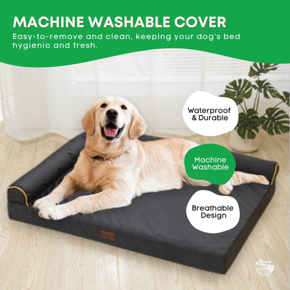 Rooster Farms Supportive Dog Bed XL Grey - Egg Crate Foam Waterproof Mattress - Image 6