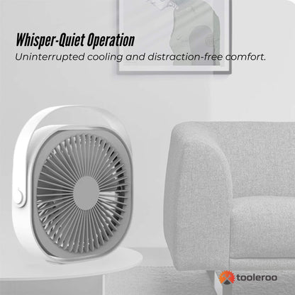 3-Speed USB 20cm Desktop Fan - Quiet Portable Lightweight Rechargeable Cooler - Image 3