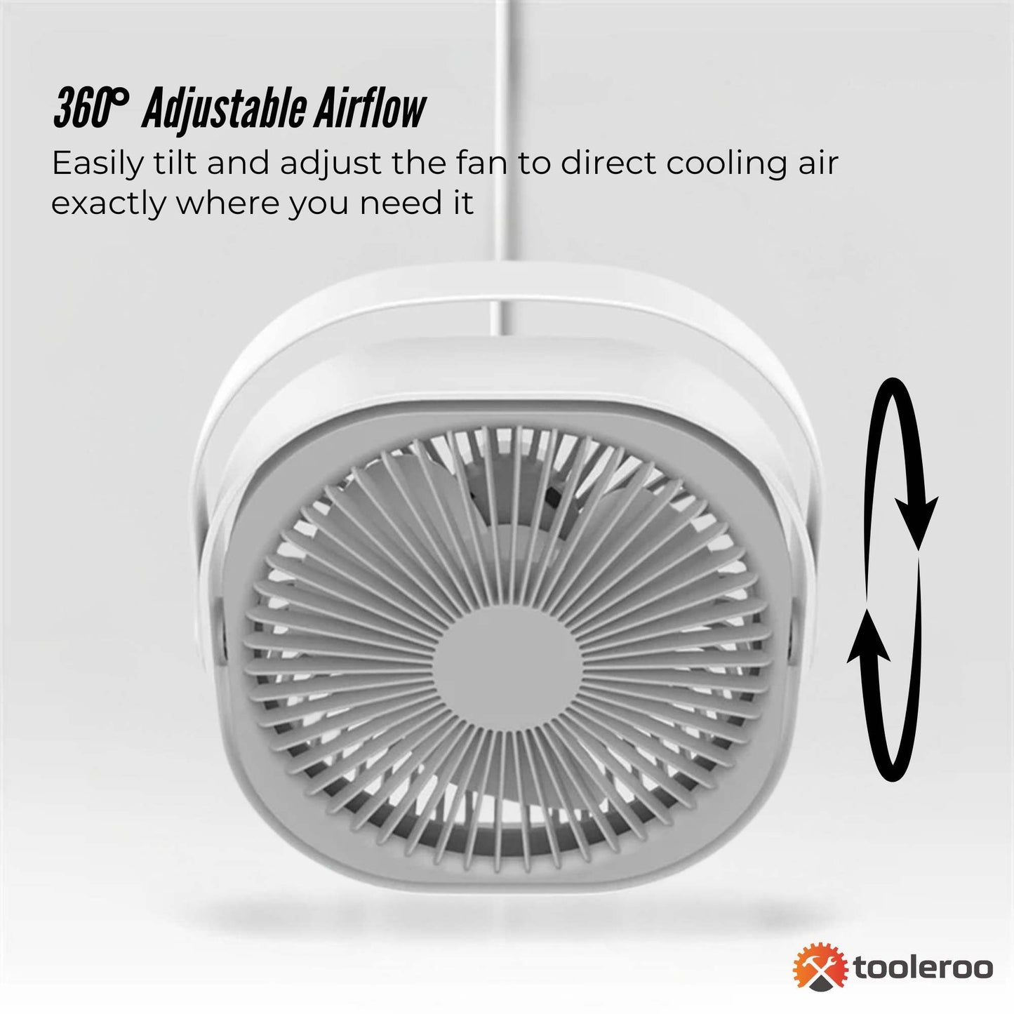 3-Speed USB 20cm Desktop Fan - Quiet Portable Lightweight Rechargeable Cooler - Image 5