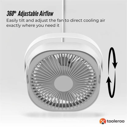 3-Speed USB 20cm Desktop Fan - Quiet Portable Lightweight Rechargeable Cooler - Image 5