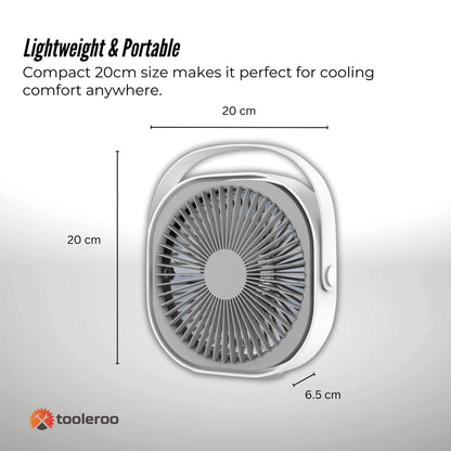 3-Speed USB 20cm Desktop Fan - Quiet Portable Lightweight Rechargeable Cooler - Image 6