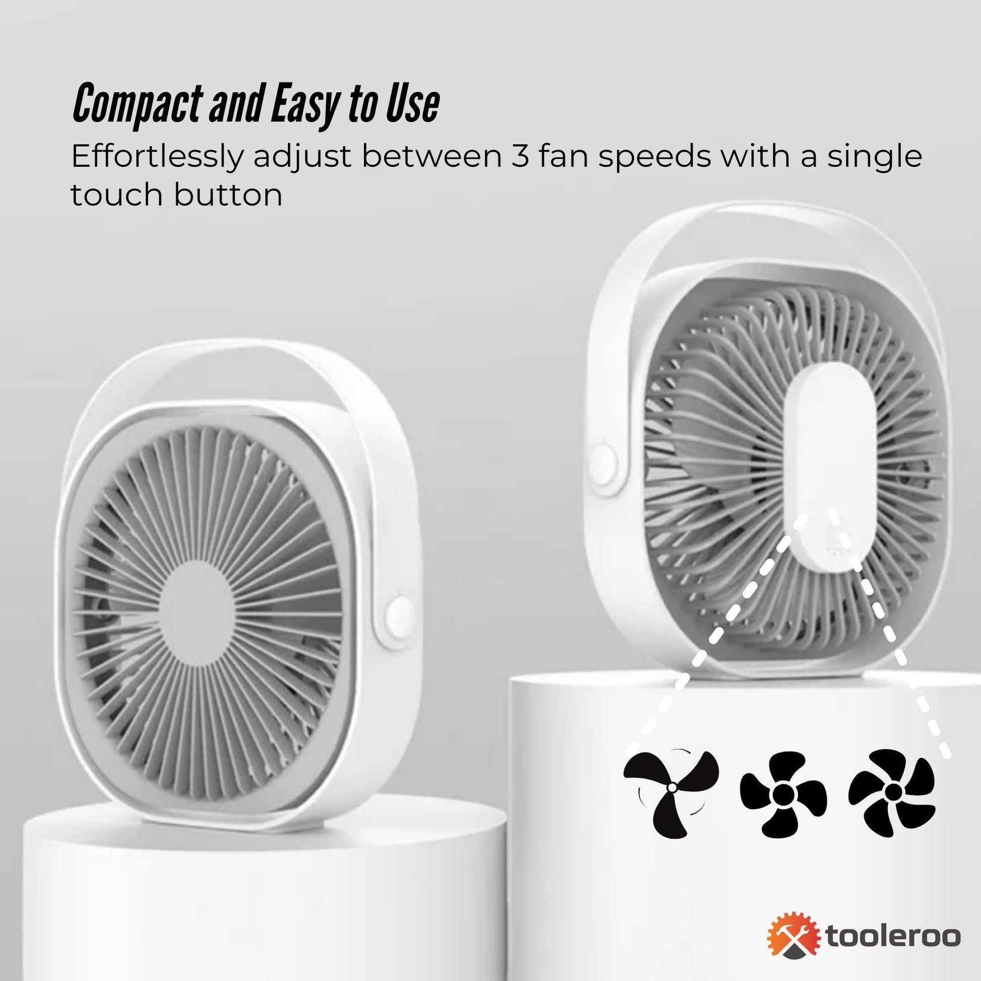 3-Speed USB 20cm Desktop Fan - Quiet Portable Lightweight Rechargeable Cooler - Image 7