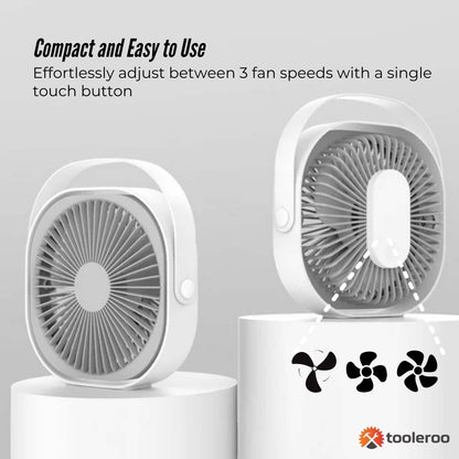 3-Speed USB 20cm Desktop Fan - Quiet Portable Lightweight Rechargeable Cooler - Image 7